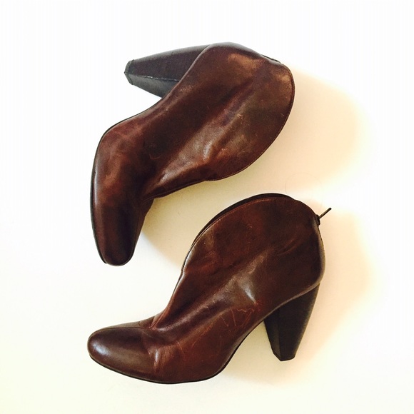 Born Shoes - Born Split Ankle Boots Heels Brown Leather 42 (10)